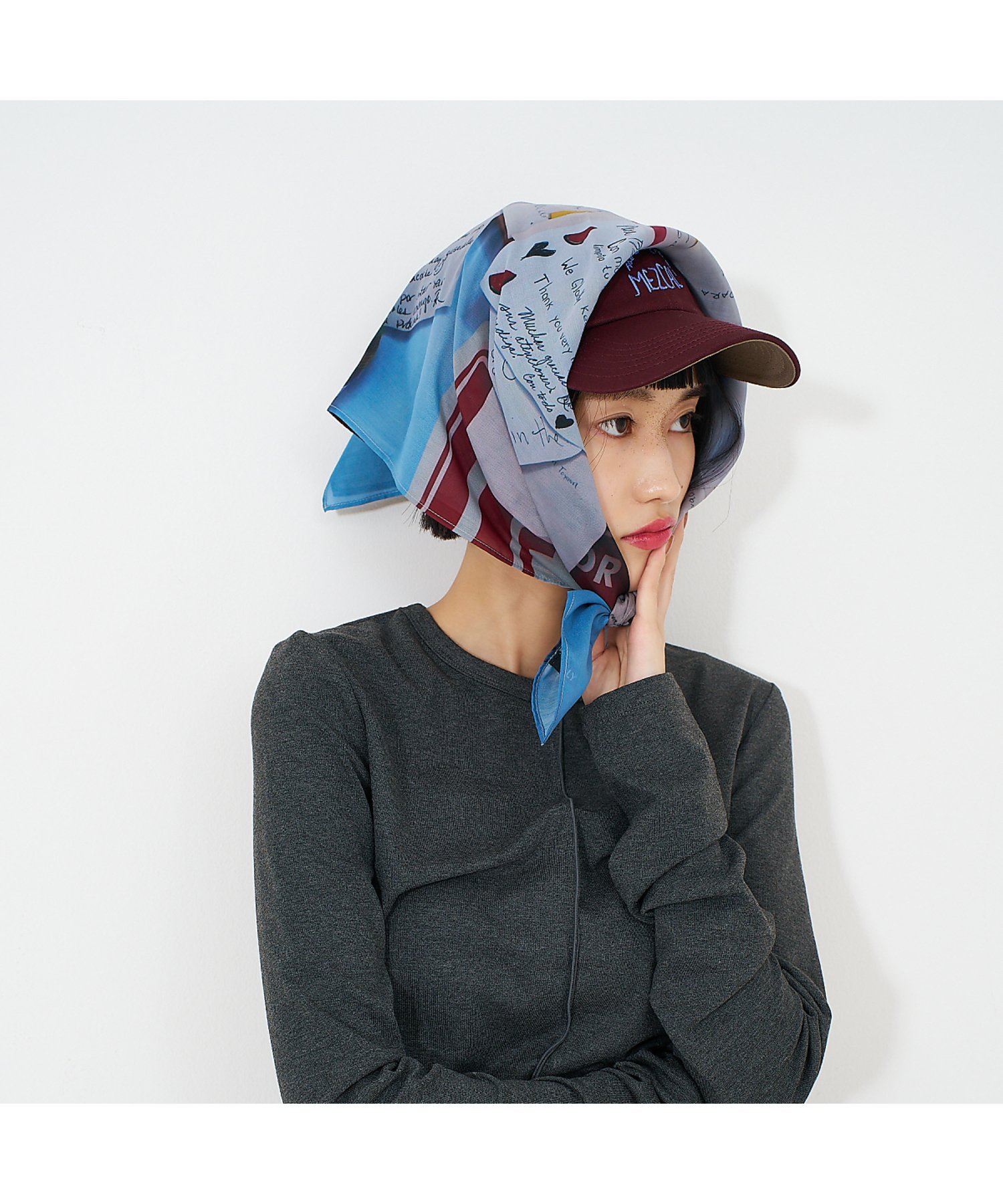 ナンバーナイン ネイビー ペイズリー柄 シルクバンダナ NUMBER(N)INE/ナンバーナイン】PAISLEY PRINTED BANDANA MADE IN