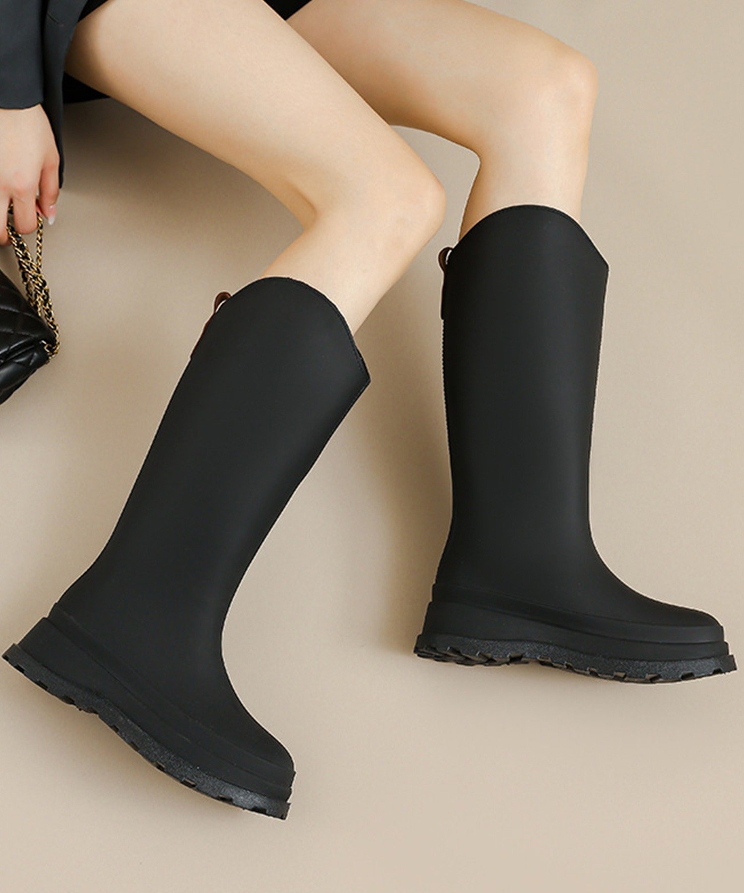 楽天市場】【SALE／8%OFF】ポーチ付きロングレインブーツ