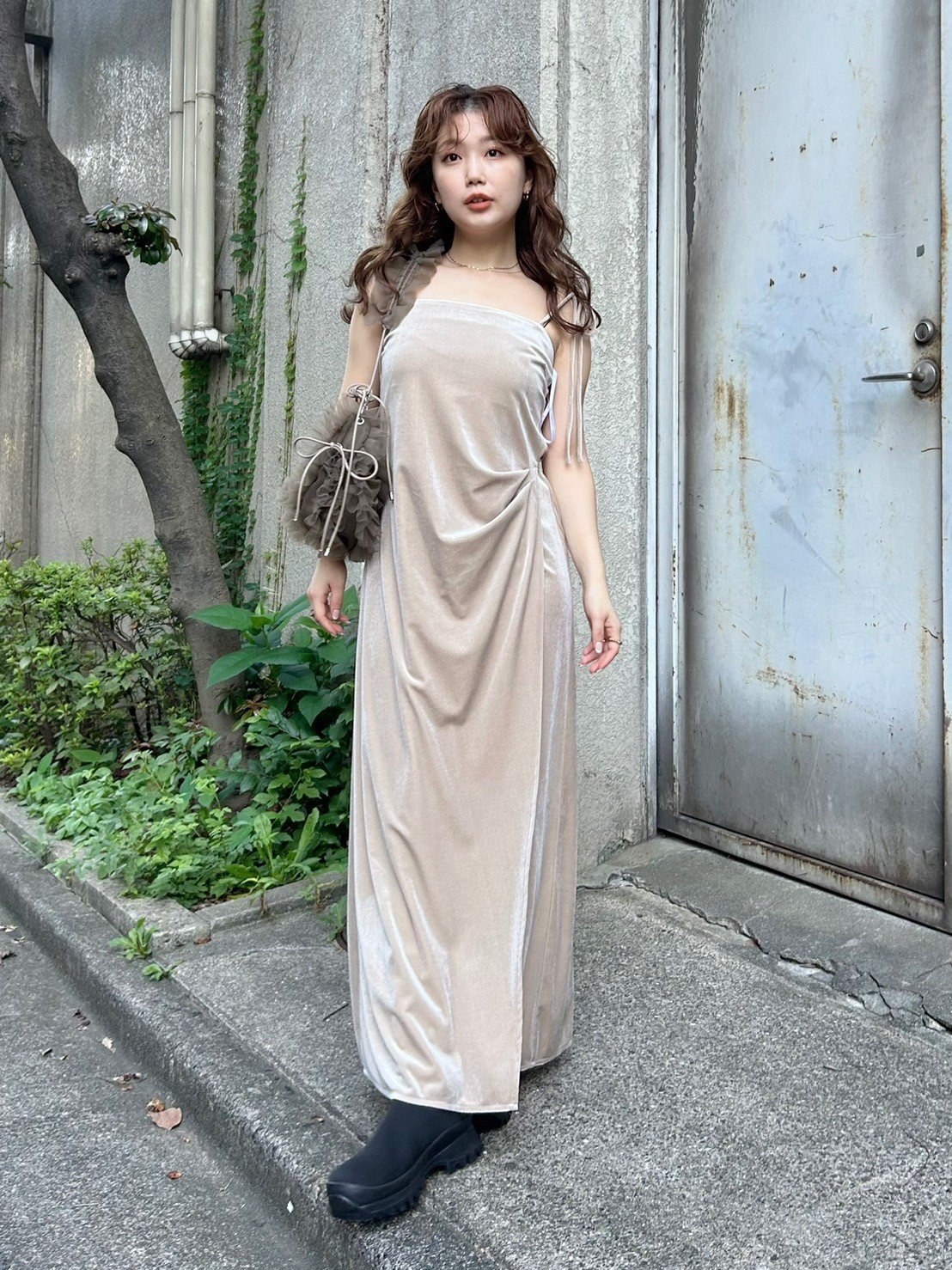 SALE／30%OFF】FRAY I.D ベロアキャミソールラップドレス フレイ