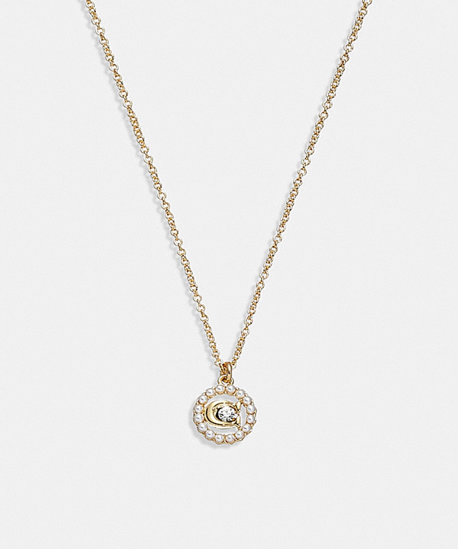 新品】コーチ ネックレス C4255-GLD アクセサリー パール ハート 