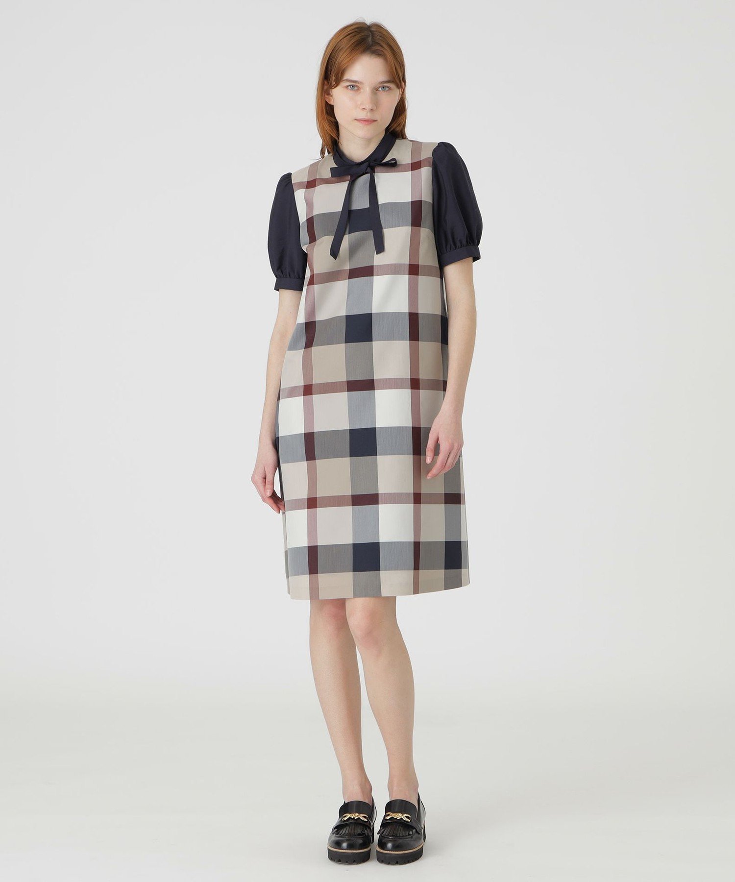 【状態良好】クレストブリッジチェックライトクロッシングツイルシャーリングドレス 原宿本店限定】クレストブリッジチェックライトクロッシング