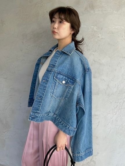 Mila Owen ワイドスリーブクロップドデニムジャケット