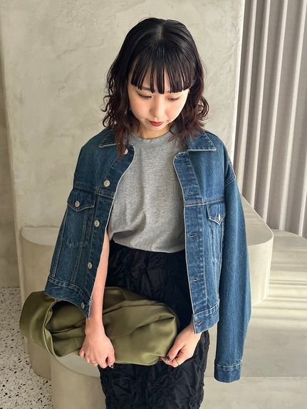 Mila Owen ワイドスリーブクロップドデニムジャケット
