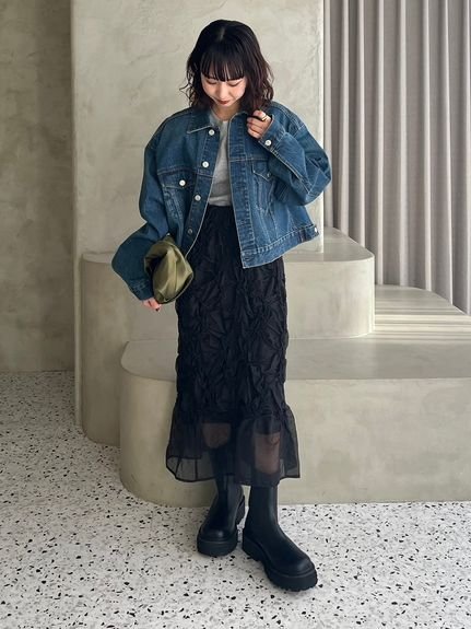 Mila Owen 新品タグ付き ワイドスリーブクロップドデニムジャケット Amazon | [ミラオーウェン] ワイドスリーブクロップドデニム