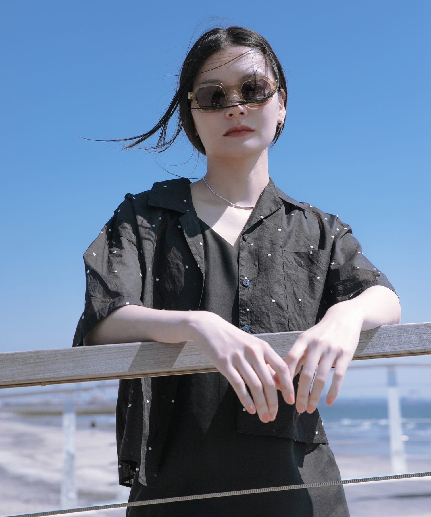 【アーバンリサーチ】カラミジャガードショートシャツ URBAN RESEARCH ブラウス シャツ カラミジャガードショート