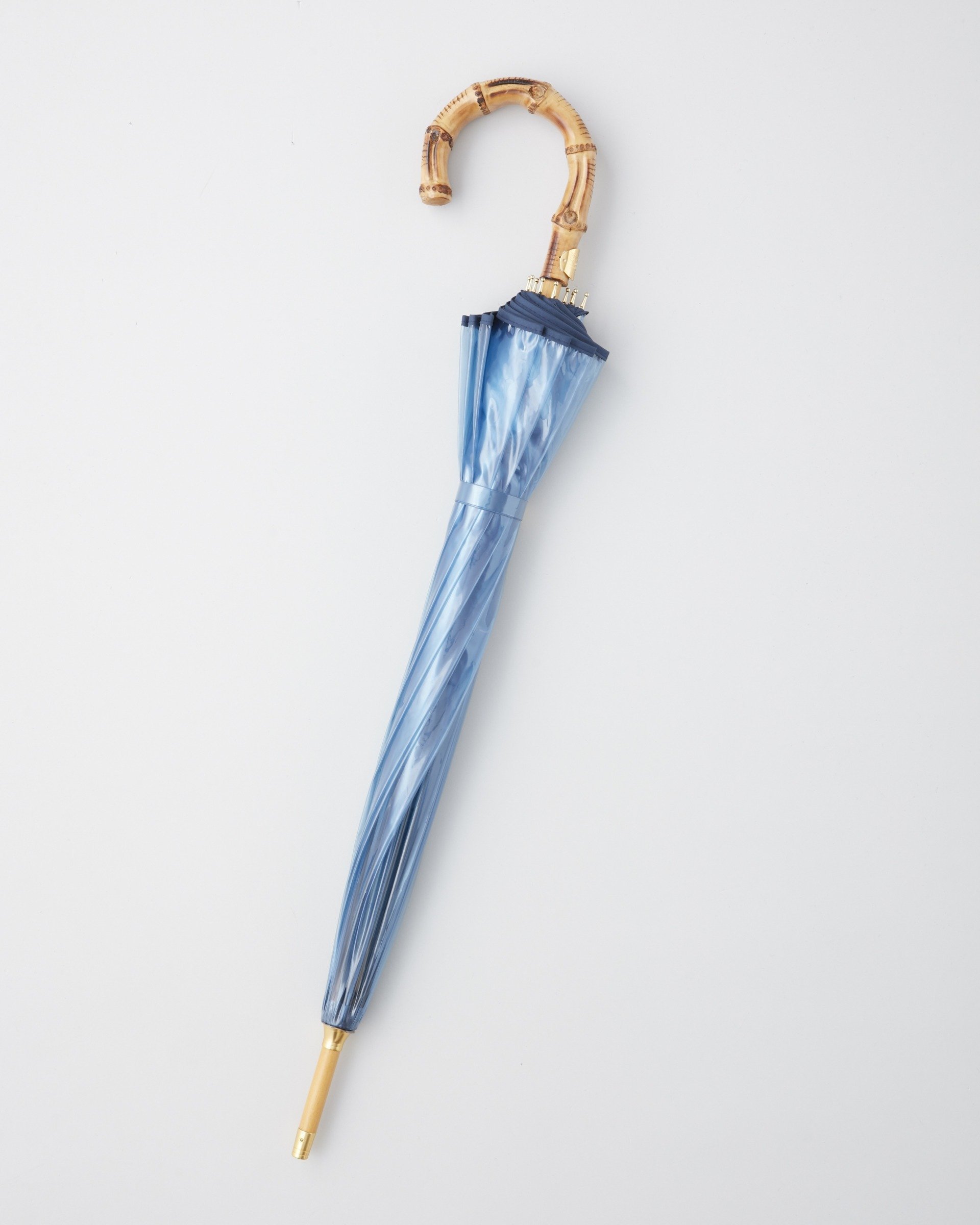 トラディショナルウェザーウェア CLEAR UMBRELLA BAMBOO 美品 CLEAR UMBRELLA BAMBOO クリア アンブレラ バンブー｜ブルー