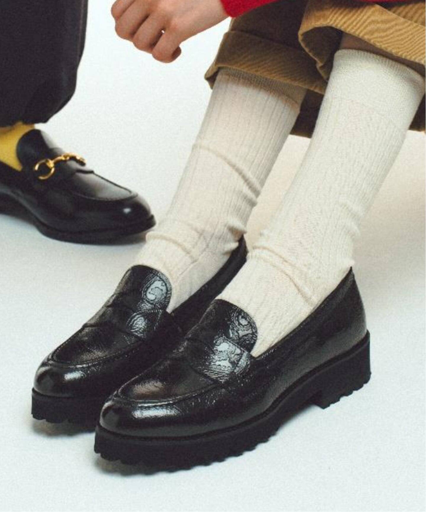 ブラックエンボスローファー KENFORD MENS TANK SOLE LOAFERS / BLACK PAISLEY