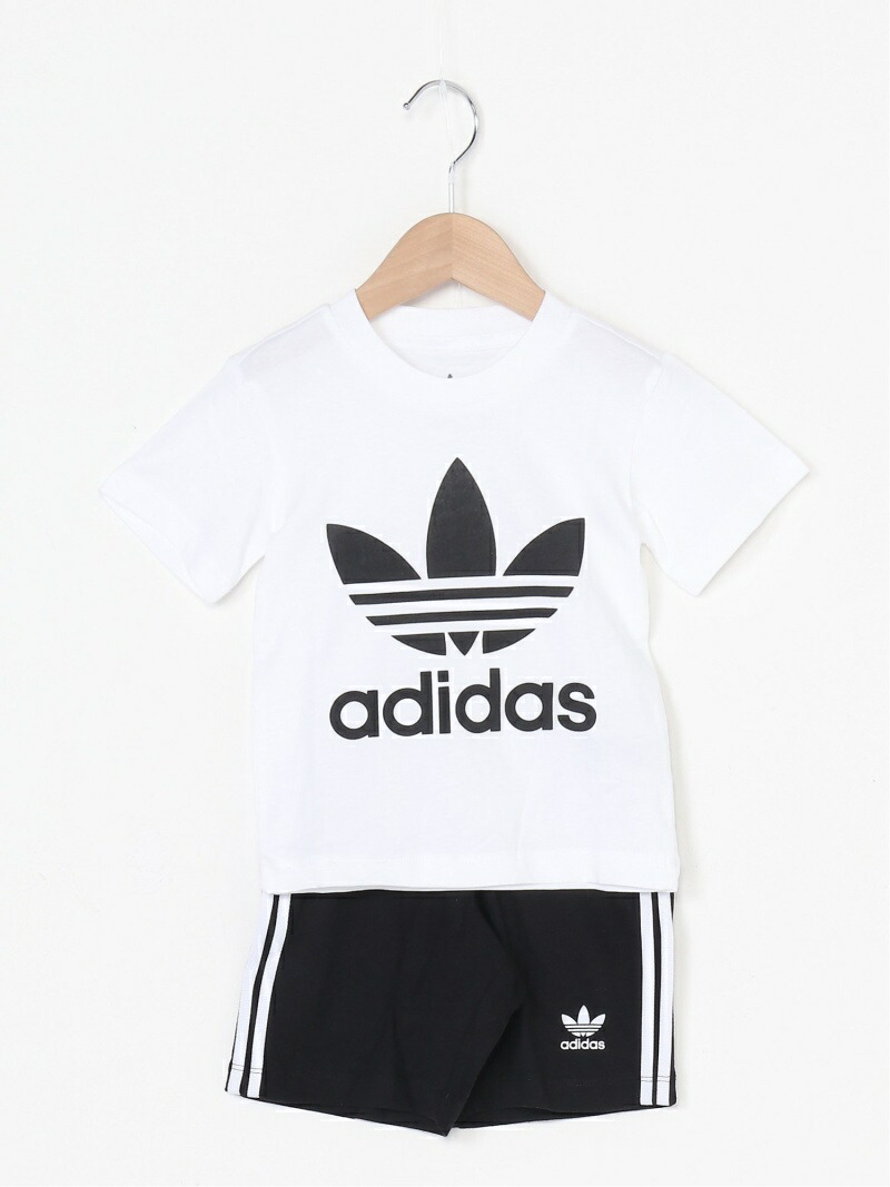 楽天市場 アディダス オリジナルス Adidas Originals Fi18 Kids Trefoil Shorts Tee Set キッズ ベビー トレフォイル ショーツ Tシャツ セット スーツ 3ストライプ セットアップ 上下セット 男の子 女の子 子供服 80 100cm ホワイト ブラック 国内正規 21ss 10 Off