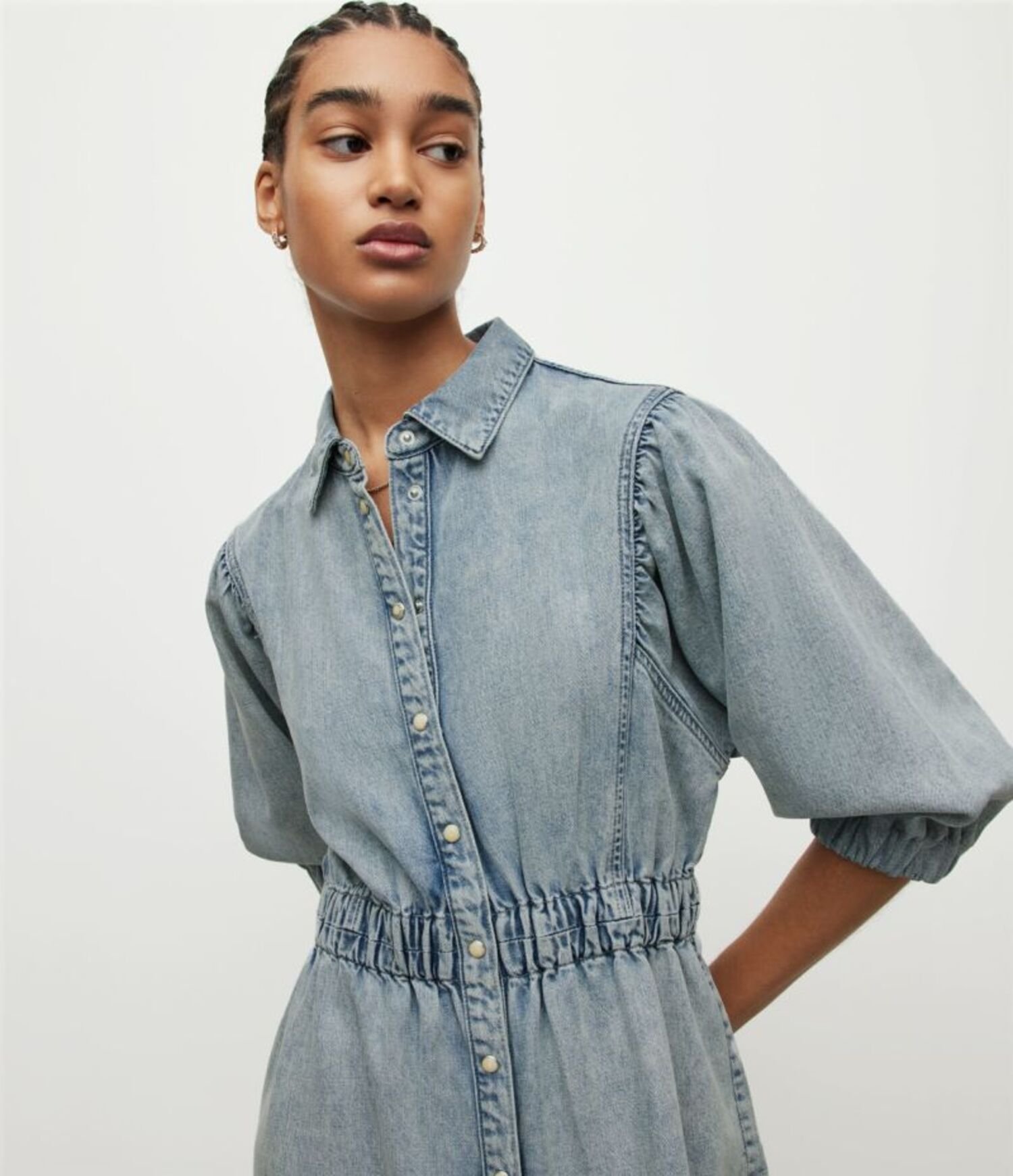 SALE／50%OFF】ALLSAINTS (W)OSA DENIM DRESS オールセインツ ワンピース・ドレス ワンピース ブルー【送料無料】