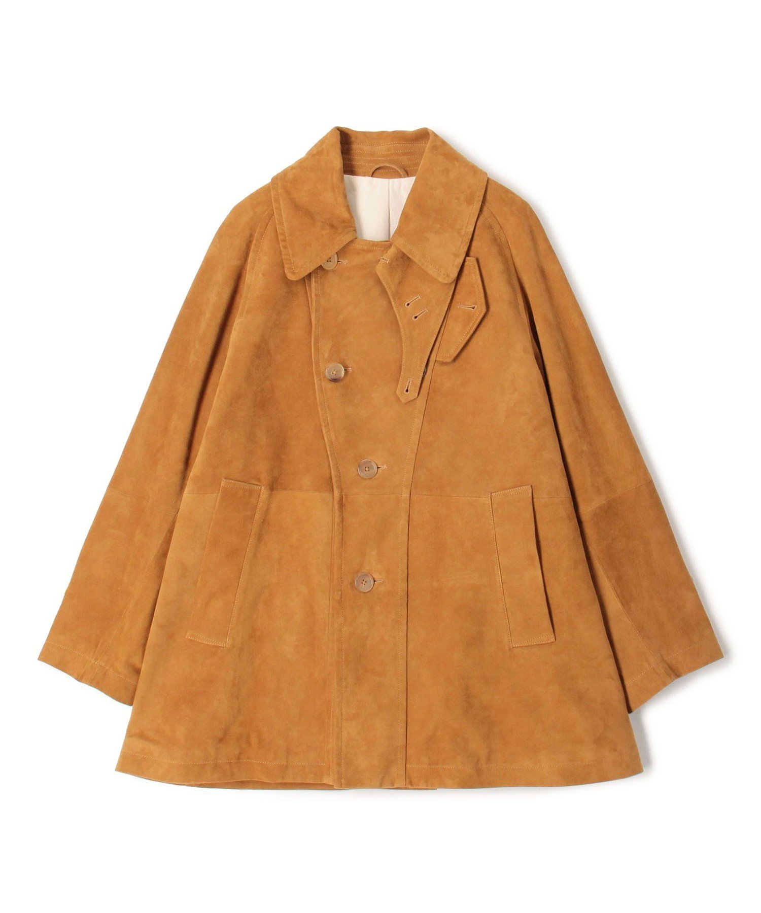 トゥモローランド　ウール　ハーフコート 楽天市場】ゴートスウェード シングルブレステッド ハーフコート