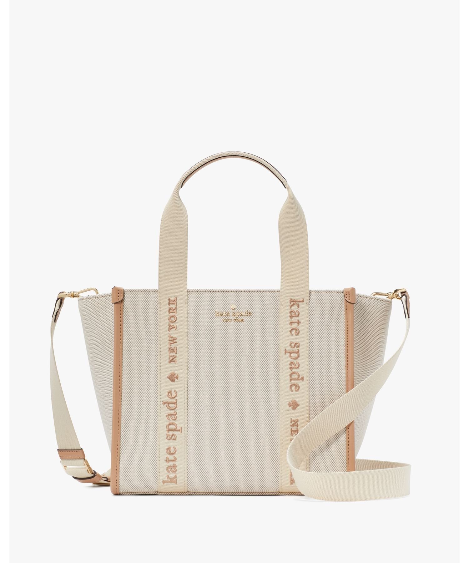 ケイトスペード　2WAY トートバッグ　ベージュ　キャンバス/レザー 中古・古着通販】Kate Spade (ケイトスペード) キャンバス