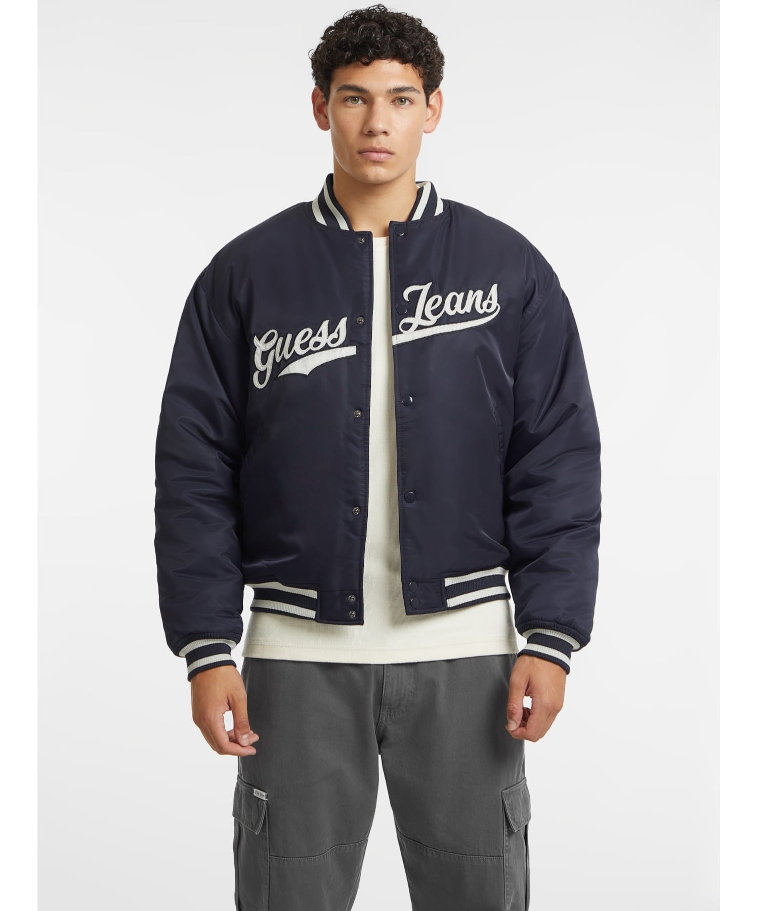 【極美品】guess jeans 牛革スタジャン　赤　GUESS Club M GUESS Originals Authentic Letterman Jacket ジャケット