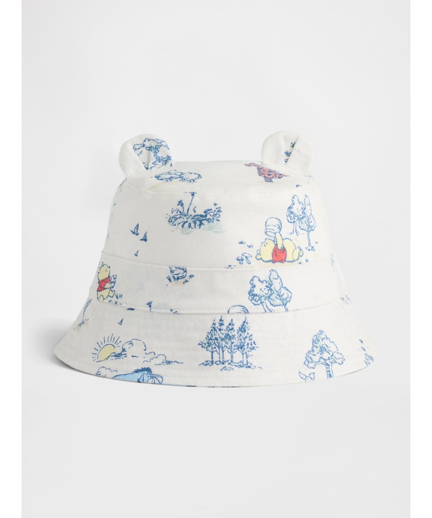GAP (K)くまのプーさん コットンガーゼ バケットハット (ベビー) ギャップ 帽子 ハット ホワイト画像