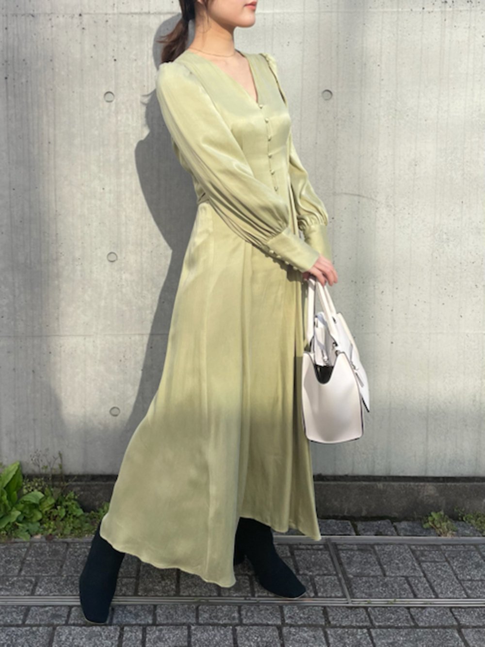 SALE／50%OFF】FRAY I.D キュプラレーヨンサテンタックワンピース  