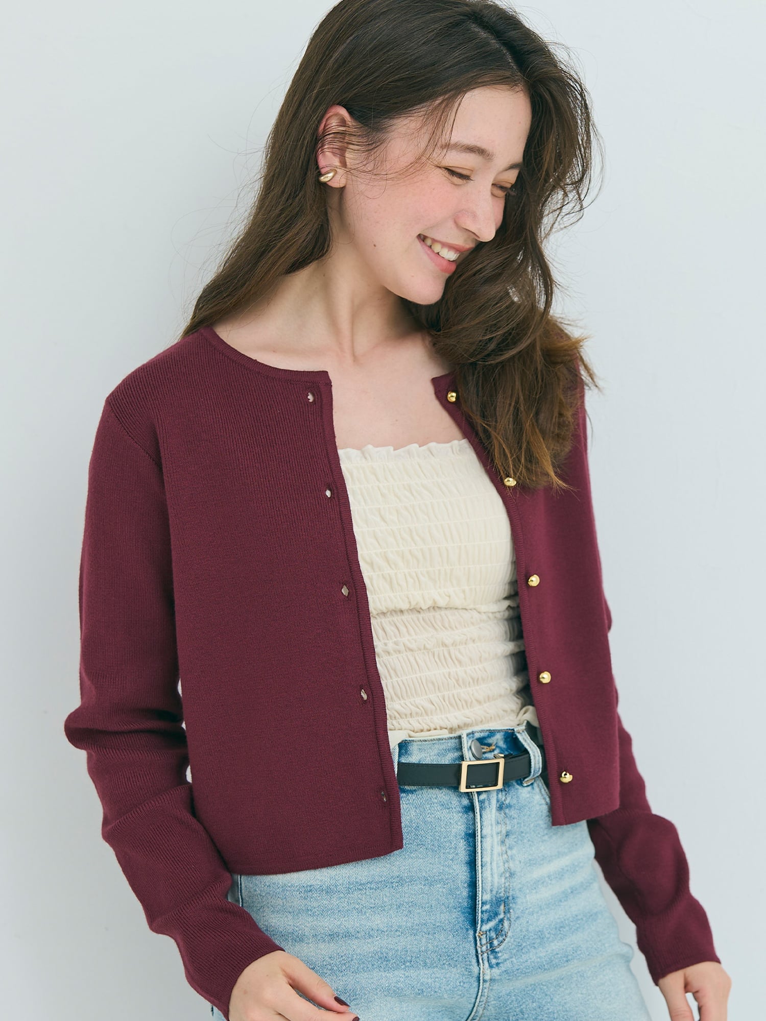 cen. キモノジャガードブラウス　F cen.made in Japan/ キモノジャガードブラウス