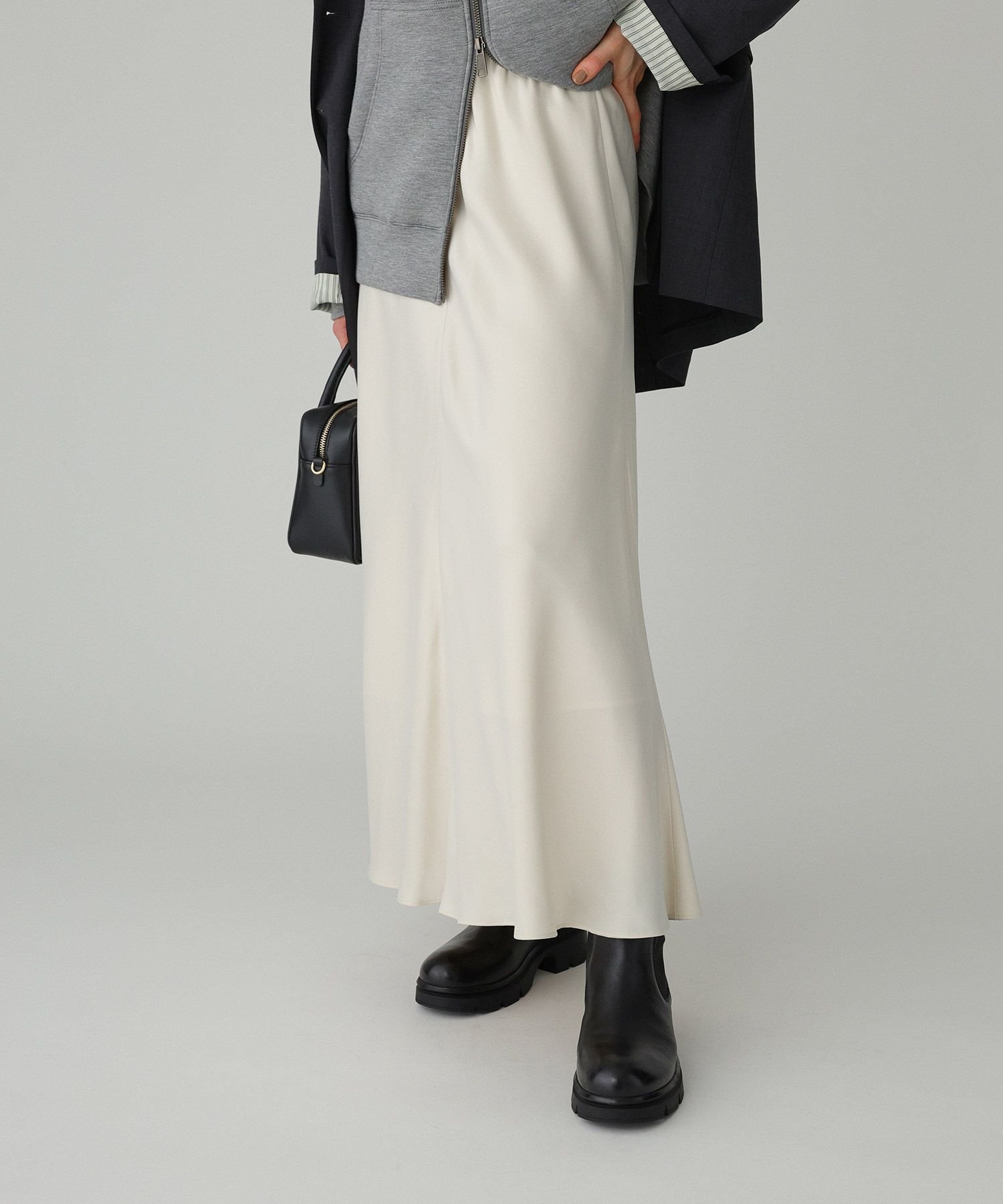 【SALE／30%OFF】BABYLONE キュプラバイヤススカート バビロン スカート ロング・マキシスカート ホワイト ネイビー ブラウン【送料無料】画像