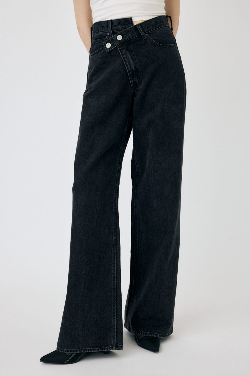 MOUSSY CROSS WAIST WIDE STRAIGHT マウジー パンツ ジーンズ・デニム