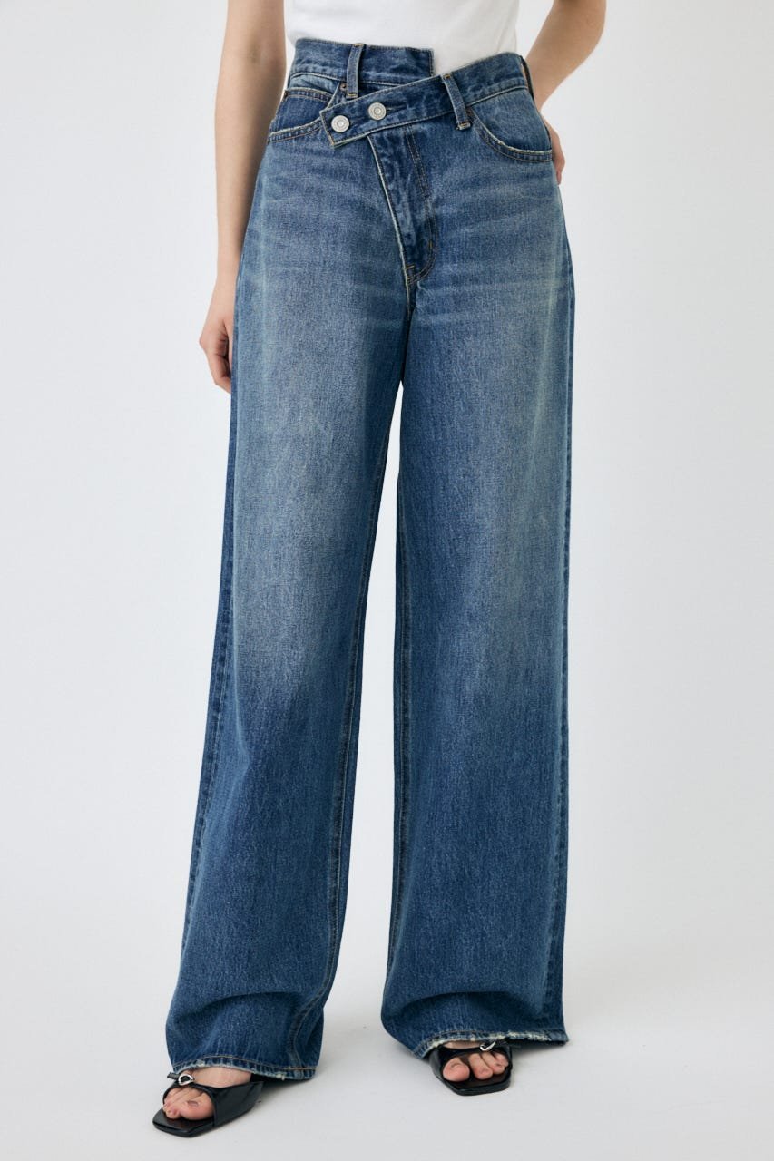 MOUSSY CROSS WAIST WIDE STRAIGHT マウジー パンツ ジーンズ・デニム