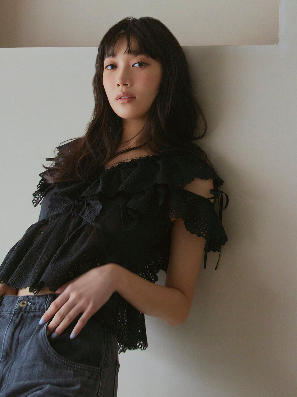 SALE／30%OFF】FRAY I.D カットワークフリルペプラムブラウス フレイ 