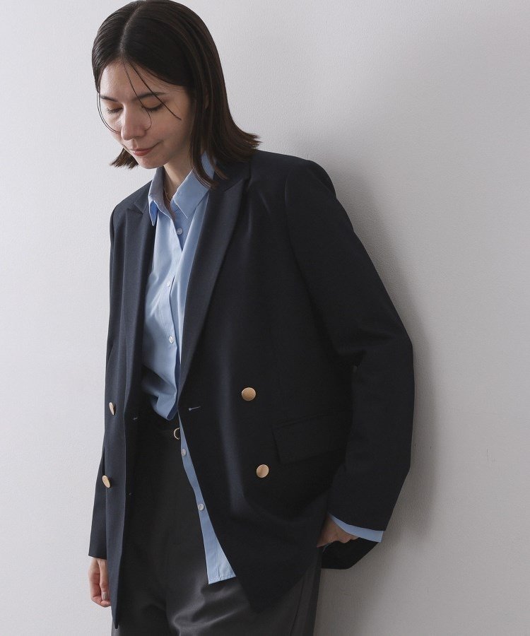 【美品】ロペ■尾州 ダブルブレスト 金ボタン 紺ブレ テーラードジャケット ロペピクニック テーラードジャケット 紺ブレ ダブルブレスト ネイビー