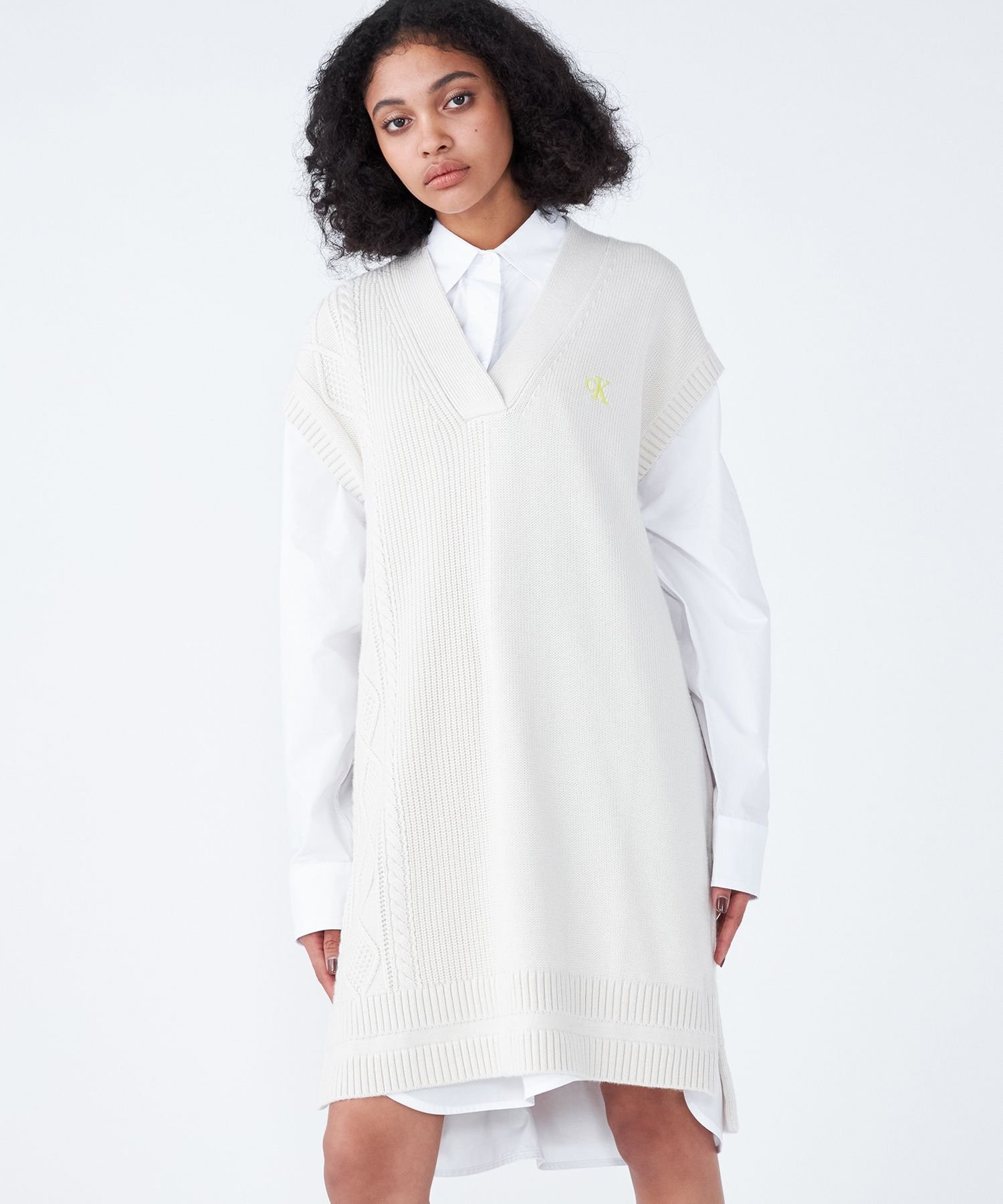 カルバンクライン フラウンスヘムシャツドレス 2点以上でさらに10%OFF】シャツ - ストレッチスリム ドレス