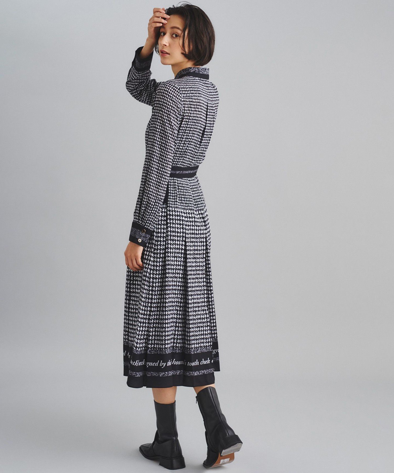 SALE／60%OFF】GRACE CONTINENTAL ハウンドトゥースプリントワンピース