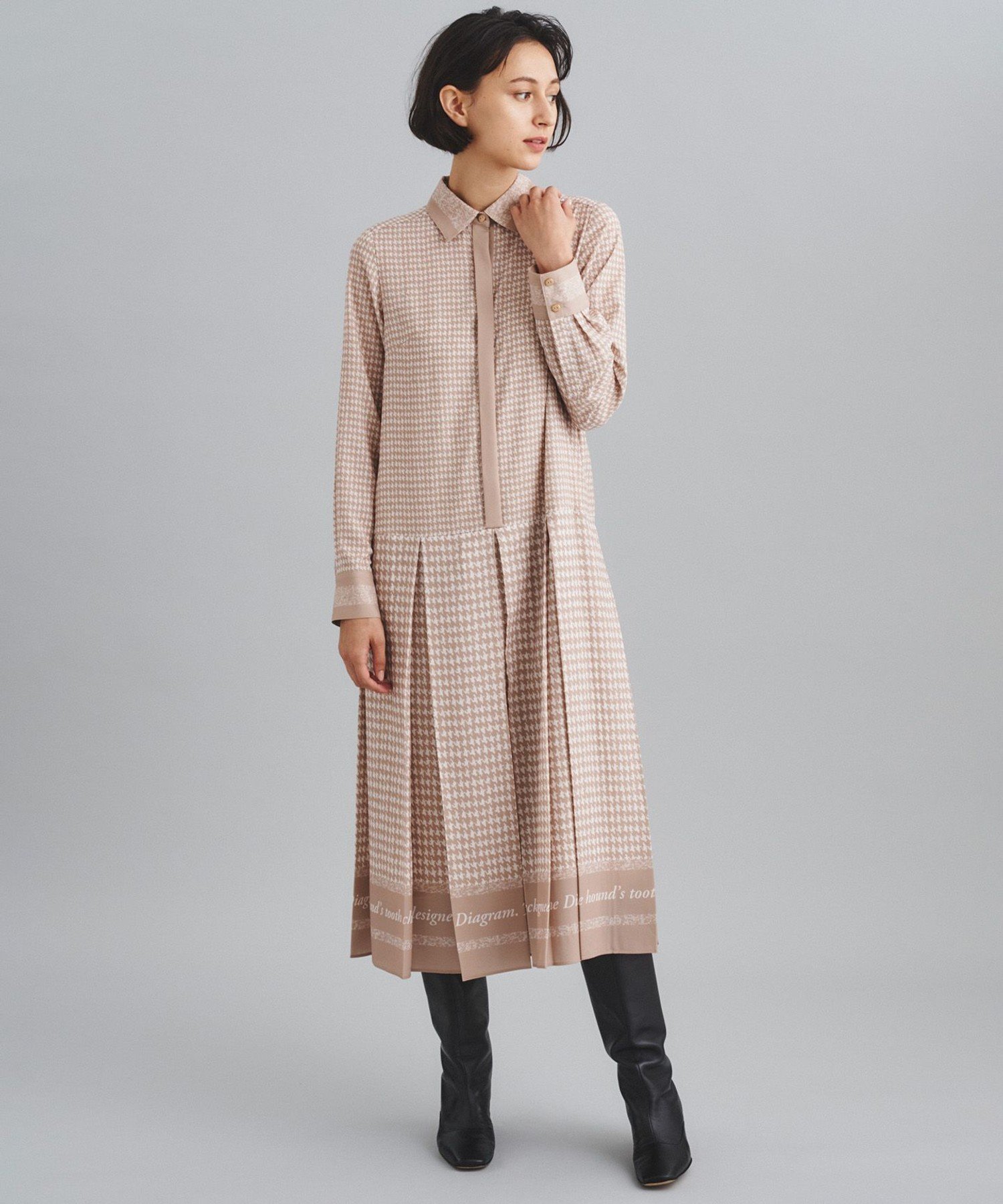 SALE／60%OFF】GRACE CONTINENTAL ハウンドトゥースプリントワンピース
