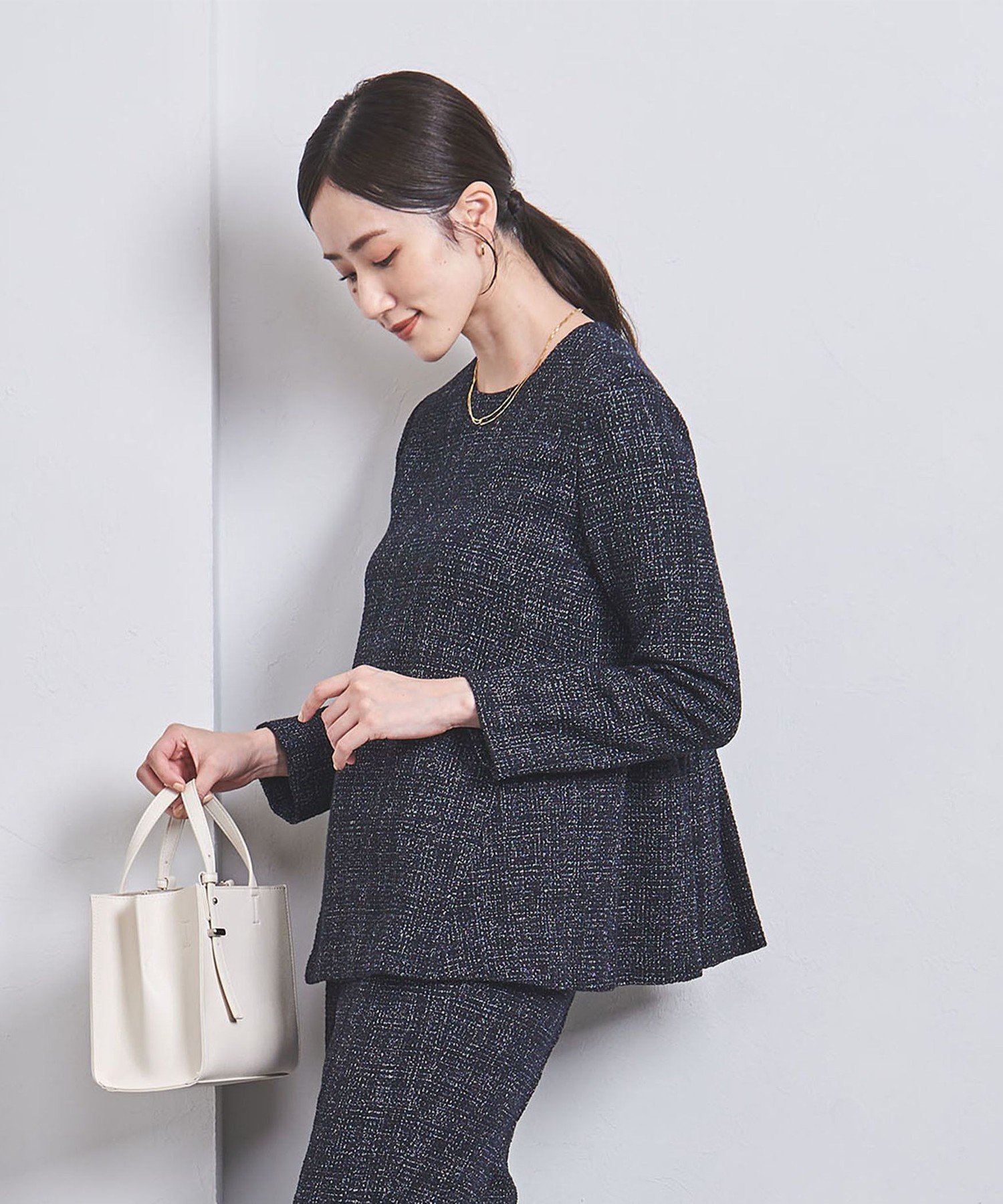 SALE／50%OFF】UNITED ARROWS ミックスツイード バックペプラム 