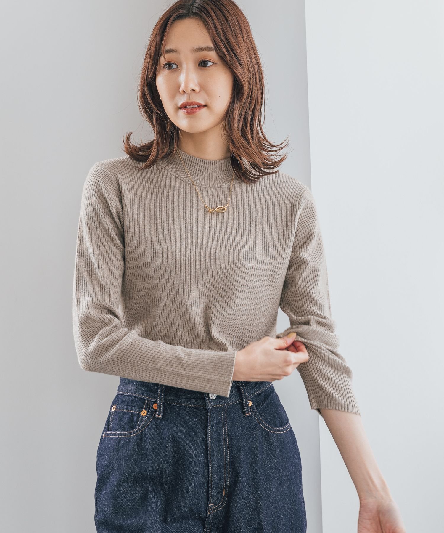 SALE／50%OFF】GLOBAL WORK メルティリブハイネックプルオーバー