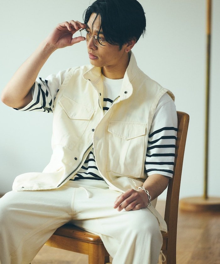 FRANK LEDER リネンショルダー バッグ ストライプ FRANK LEDER リネン