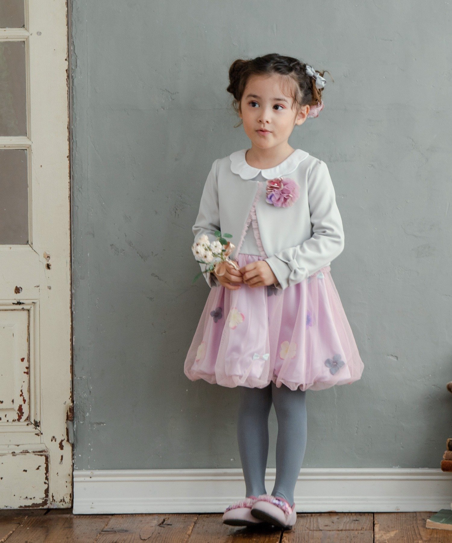 パンパンチュチュ フラワー刺繍付きドレス &ジャケットセット　120サイズ PANPANTUTU ONLINE STORE – パンパンチュチュ公式オンラインストア