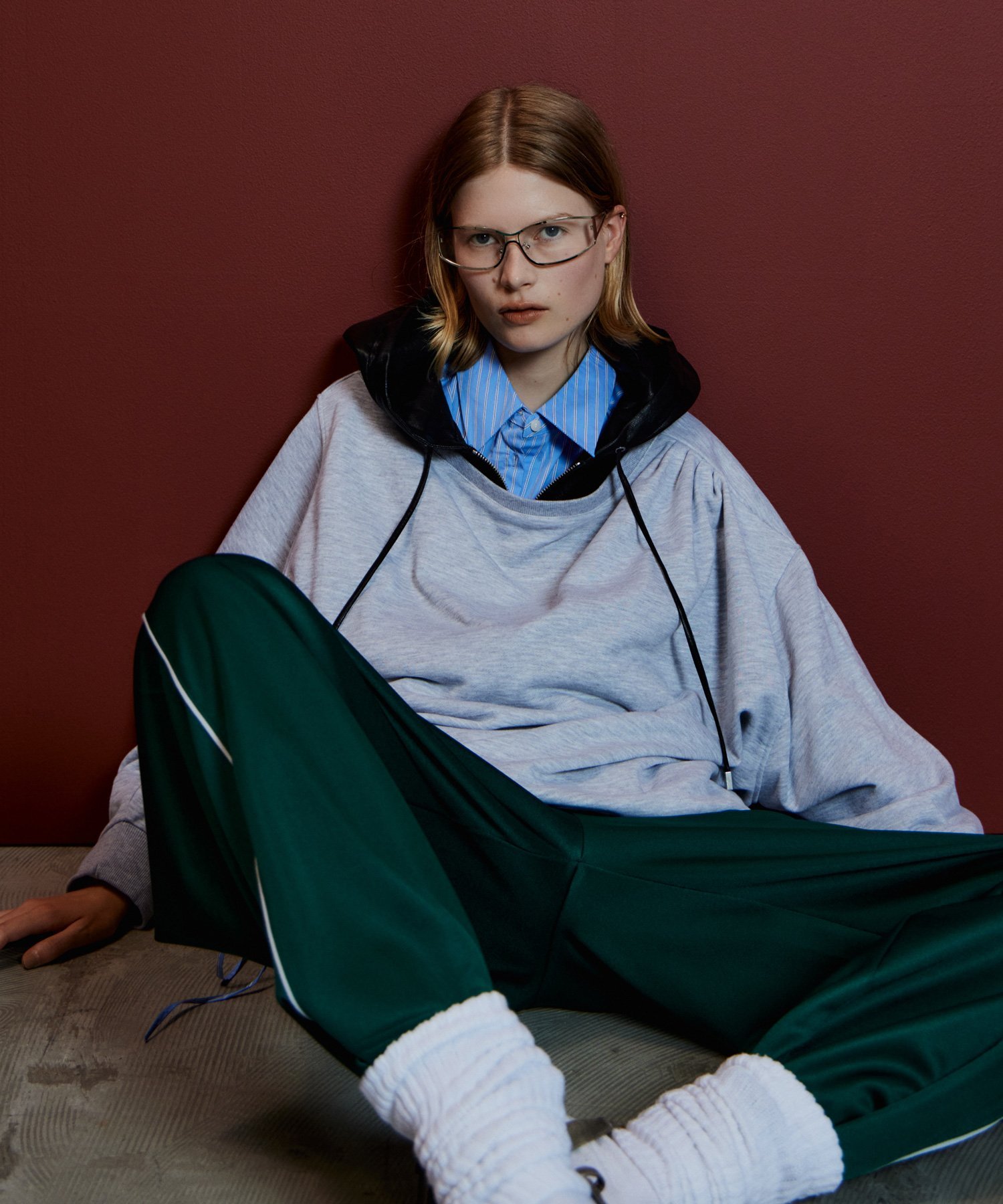 Tulle Side Line Jersey Pants