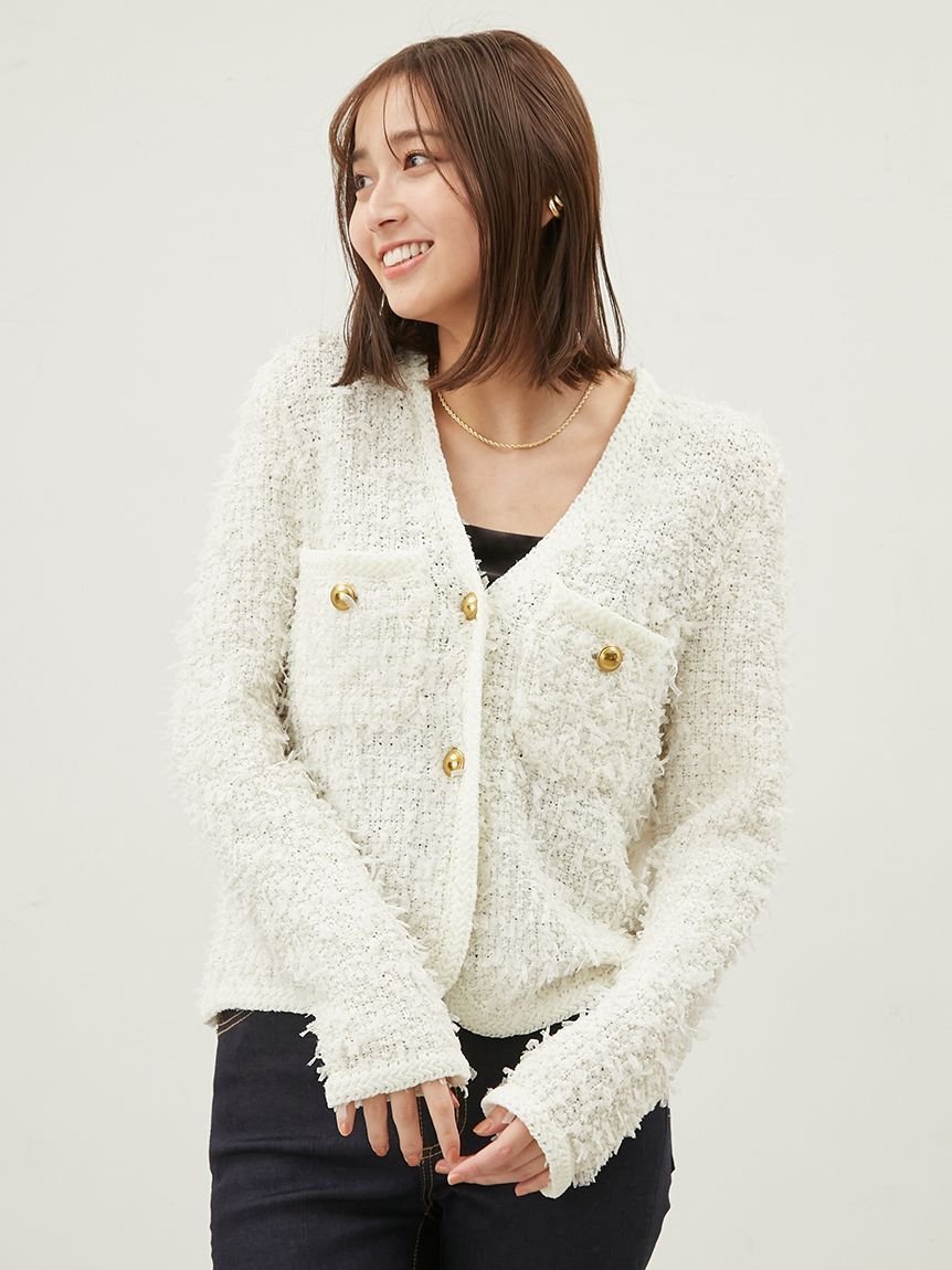 楽天市場】【SALE／50%OFF】ニットツイードショートジャケット