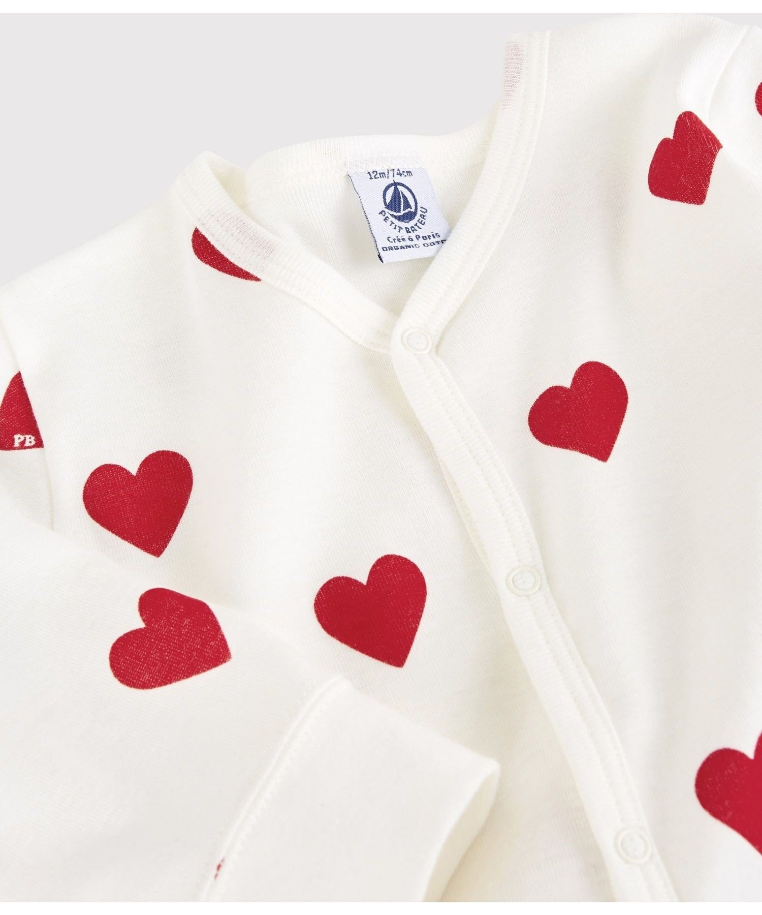 PETIT BATEAU ハートプリント足なしロンパース プチバトー マタニティ