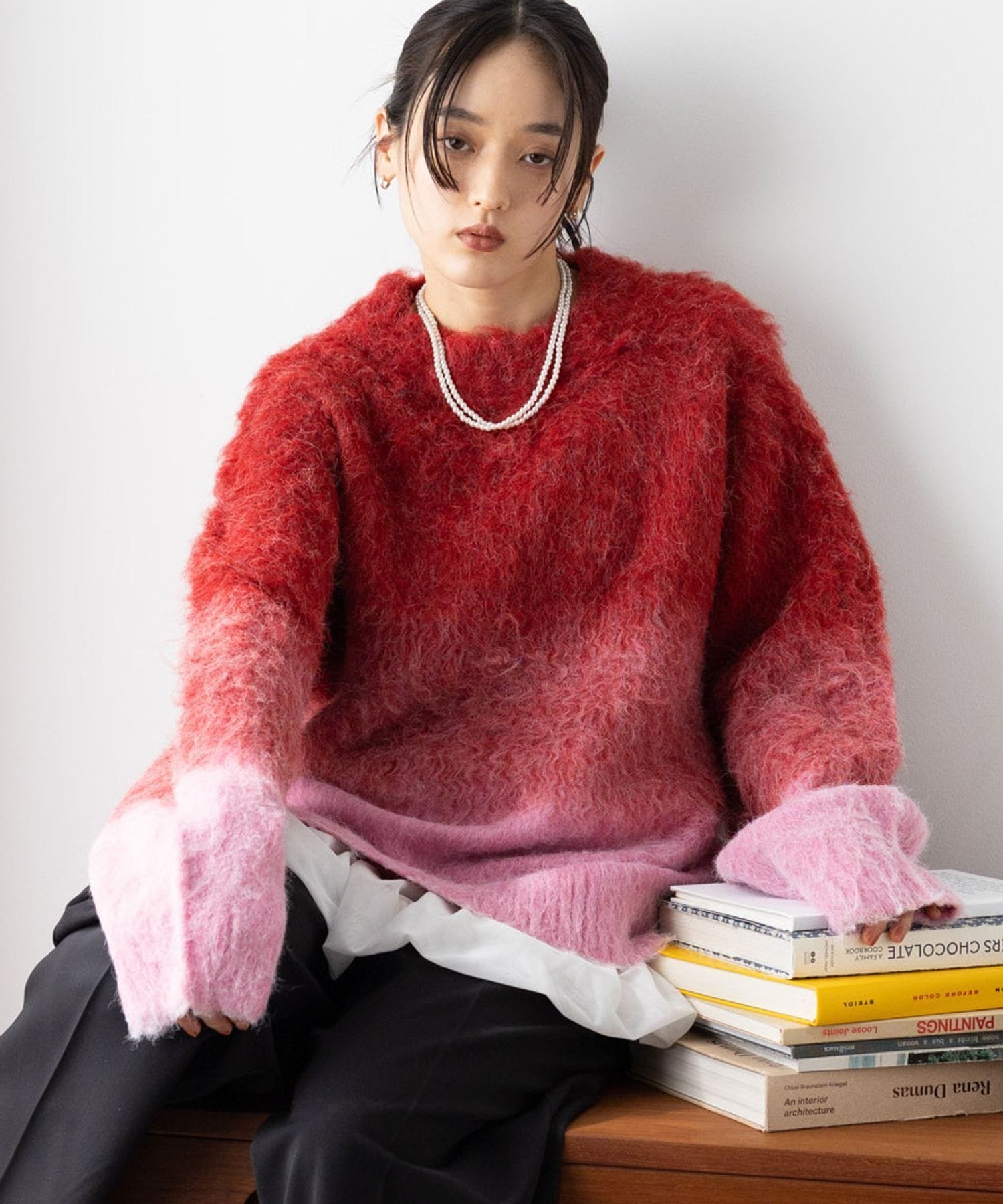 レッド・ブラックグラデーション ニット Lサイズ 楽天市場】≪ 特別セール ≫送料無料！ グラデーションニット [C5899