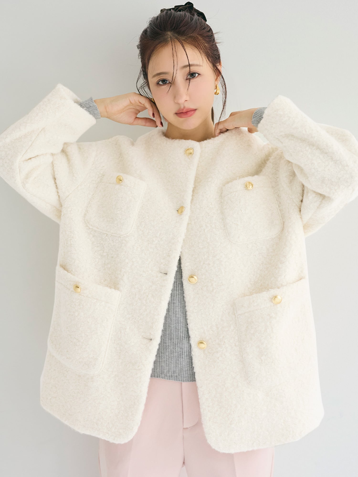 cen.made in Japan/ キモノジャガードブラウス