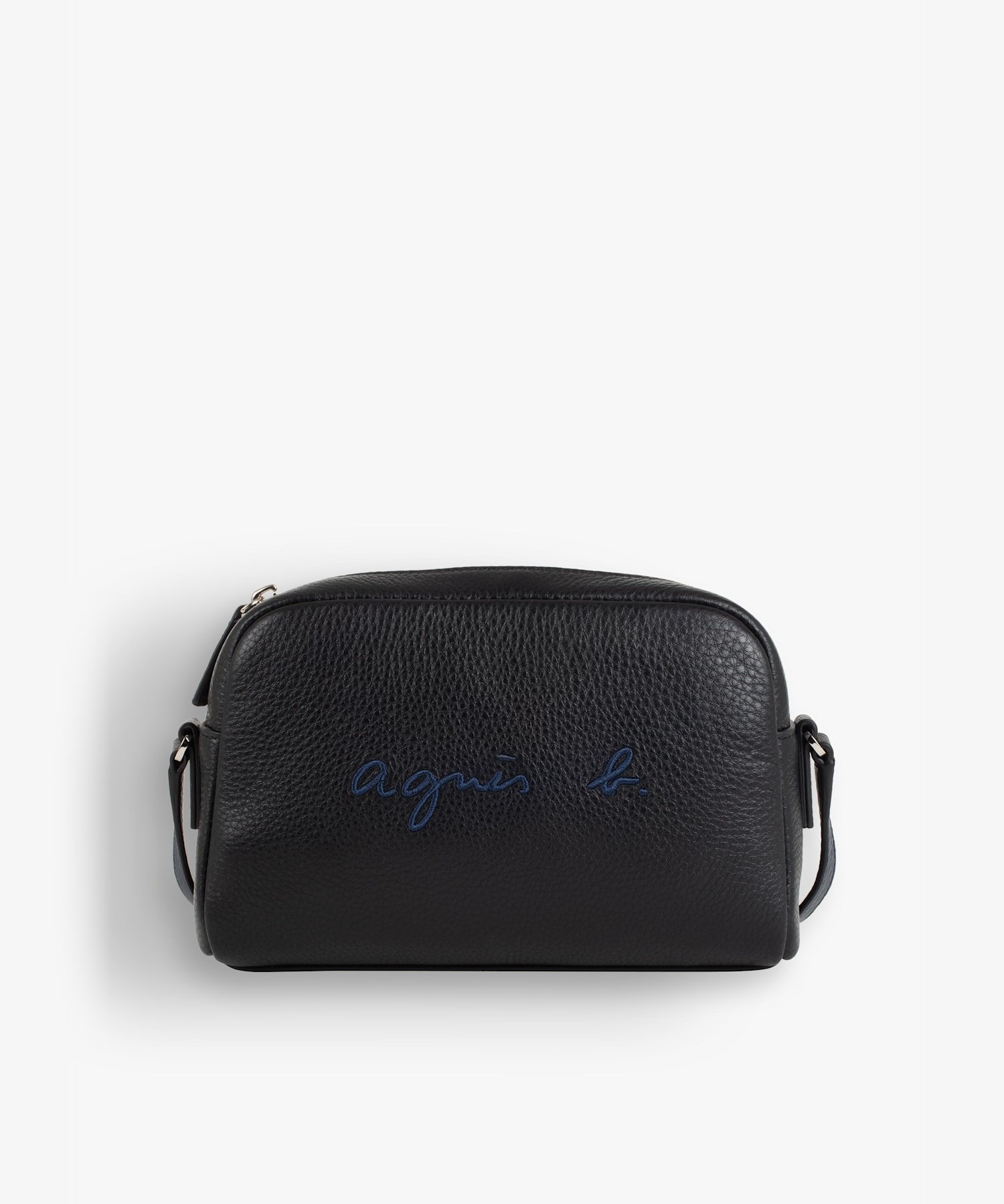 ■Agnes b.■アニエスべー ロゴチャーム ショルダーバッグ 新品 アニエス・ベー シボ革ショルダーバッグ ロゴ型押し