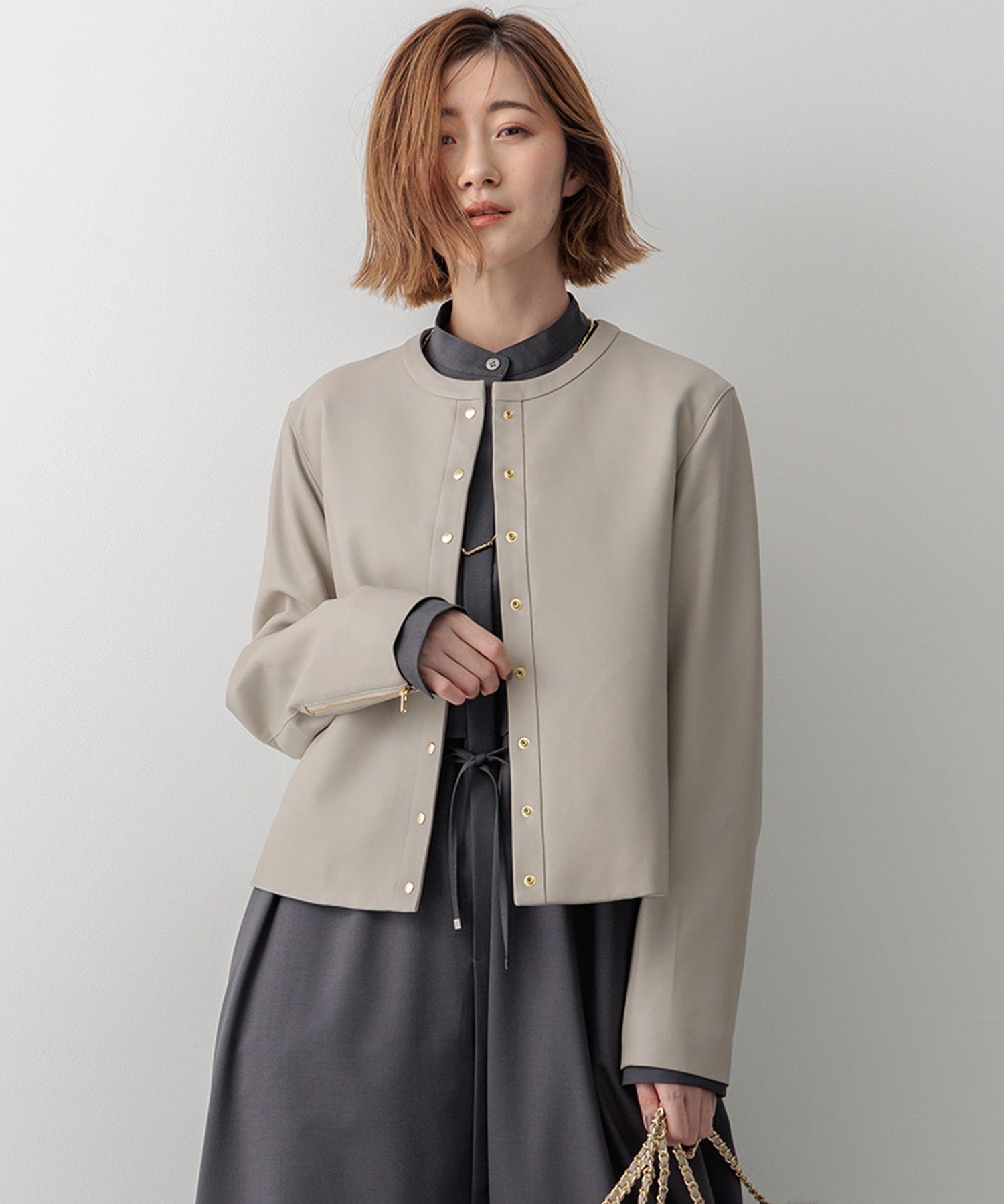 SALE!23区　シープレザー　ノーカラージャケット 楽天市場】シープレザー ノーカラージャケット／23区 L