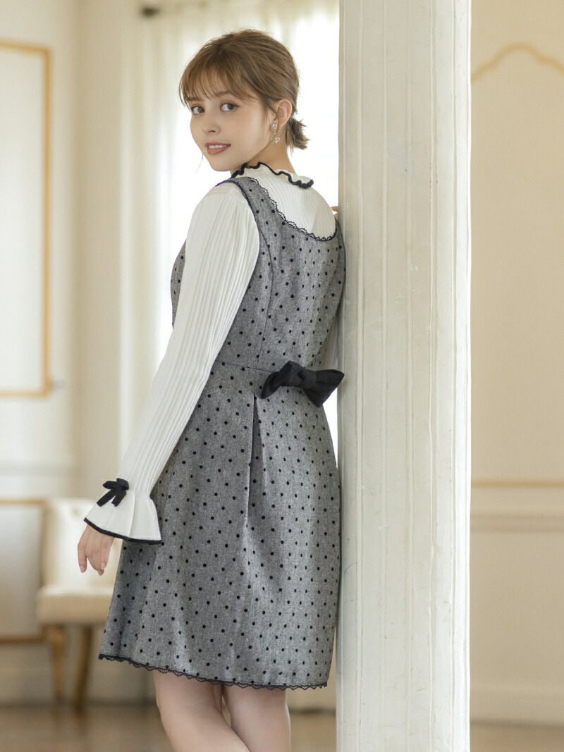 楽天市場 Sale 70 Off ドットフロッキーツイードジャンスカ Lodispotto ロディスポット ワンピース ワンピースその他 ホワイト ブラウン Rba E Rakuten Fashion Hana Bi Online