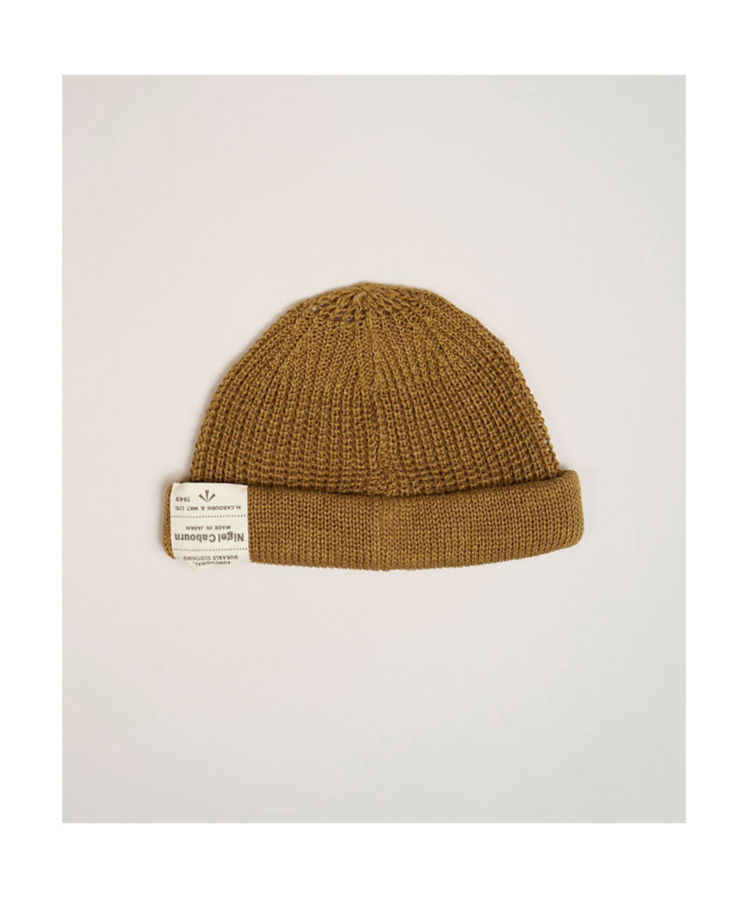 ナイジェルケーボン ラベルロゴ ヘンプ ニット ワッチ キャップ ビーニー 帽子 ナイジェルケーボン ラベルロゴ ヘンプ ニット ワッチ キャップ