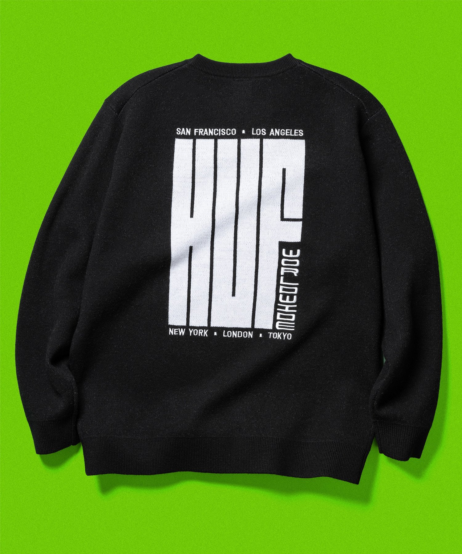 HUF ブラック ニットセーター L サイズ HUF（ハフ）の「HORUS JACQUARD SWEATER / HUF セーター ニット