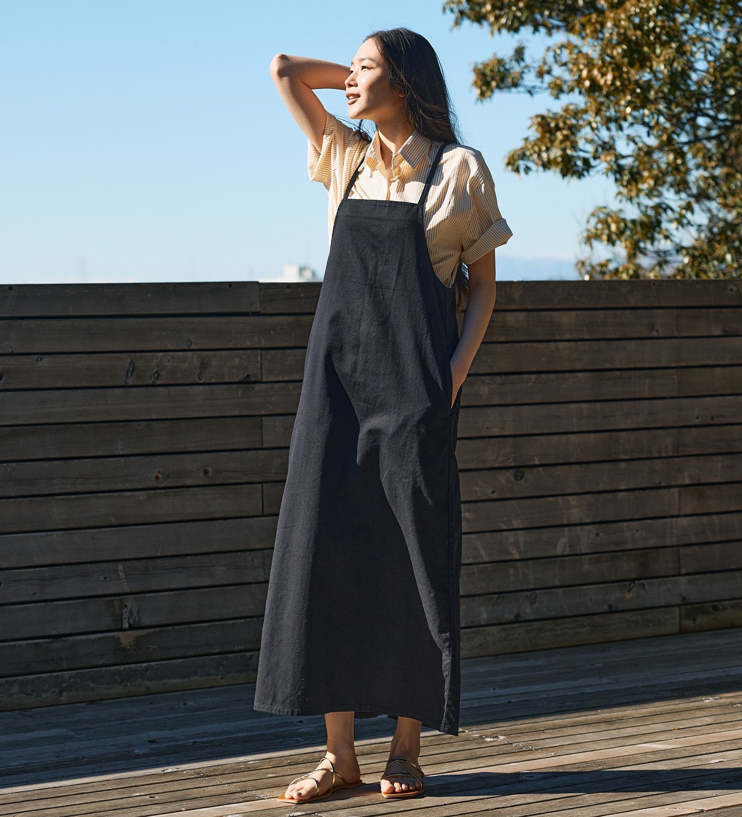 SIWALY リラックスサロペット　チャコール SIWALY リラックスサロペット チャコール