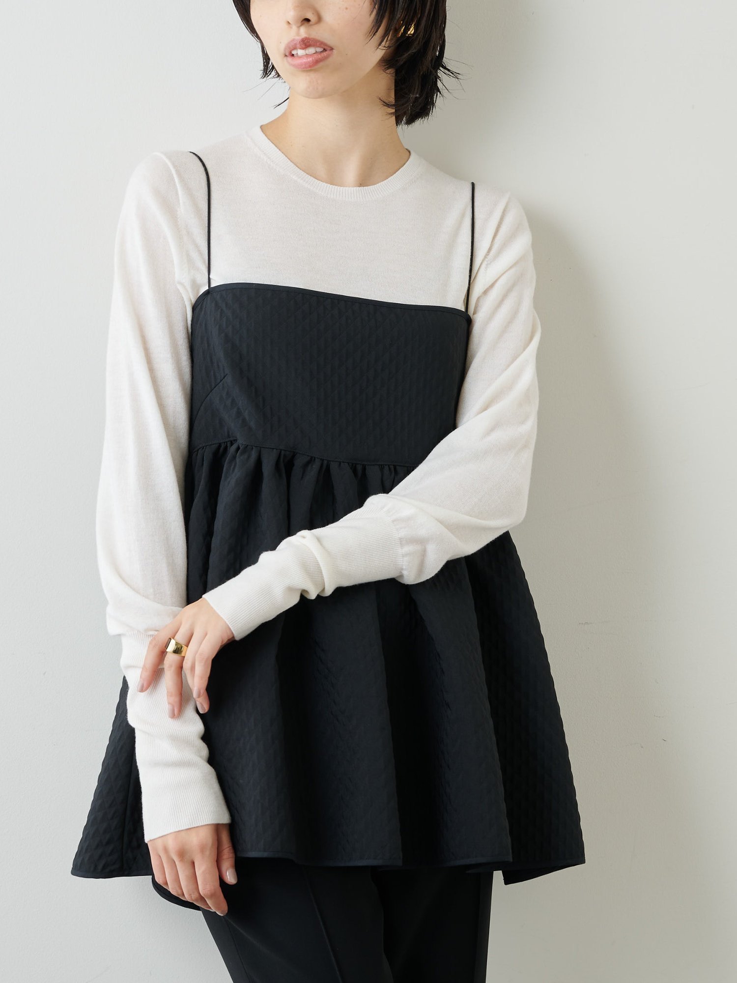 Whim Gazette ジャガードキャミブラウス ウィム ガゼット トップス 