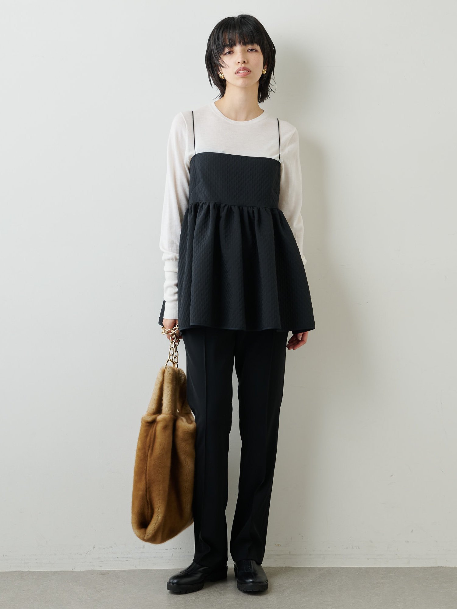 Whim Gazette ジャガードキャミブラウス ウィム ガゼット トップス 