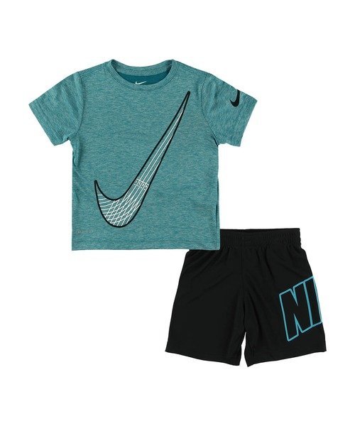 NIKE キッズ(105-120cm) セット商品 NIKE(ナイキ) NKB DF SS DROPSETS TE SHORT SE ルーキーキッズ トップス その他のトップス ブラック ブルー【送料無料】画像