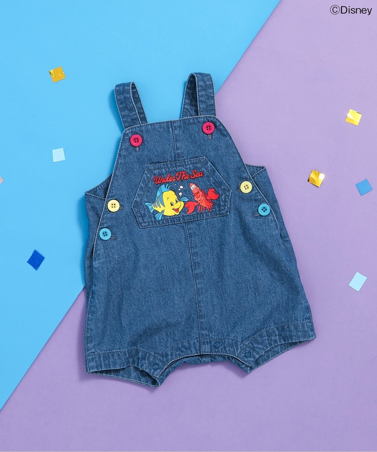 【SALE／30%OFF】BREEZE 【ディズニーキャラクター】セバスチャン&フランダーサロペット エフオーオンラインストア マタニティウェア・ベビー用品 ロンパース・カバーオール画像