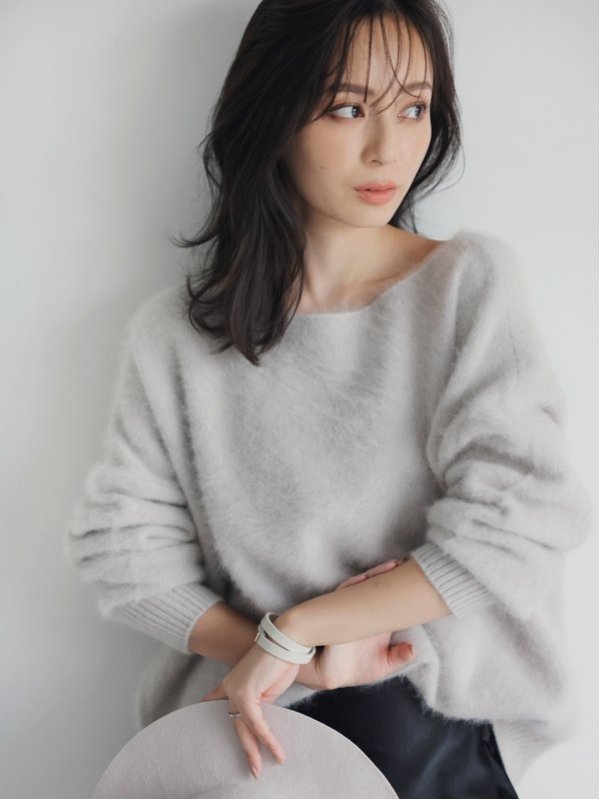 anuans ラクーンボートネックニットプルオーバー アニュアンス