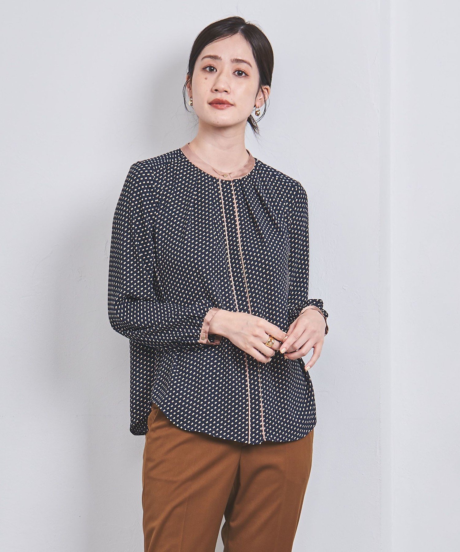 UNITED ARROWS バイカラー パイピング ブラウス ユナイテッドアローズ