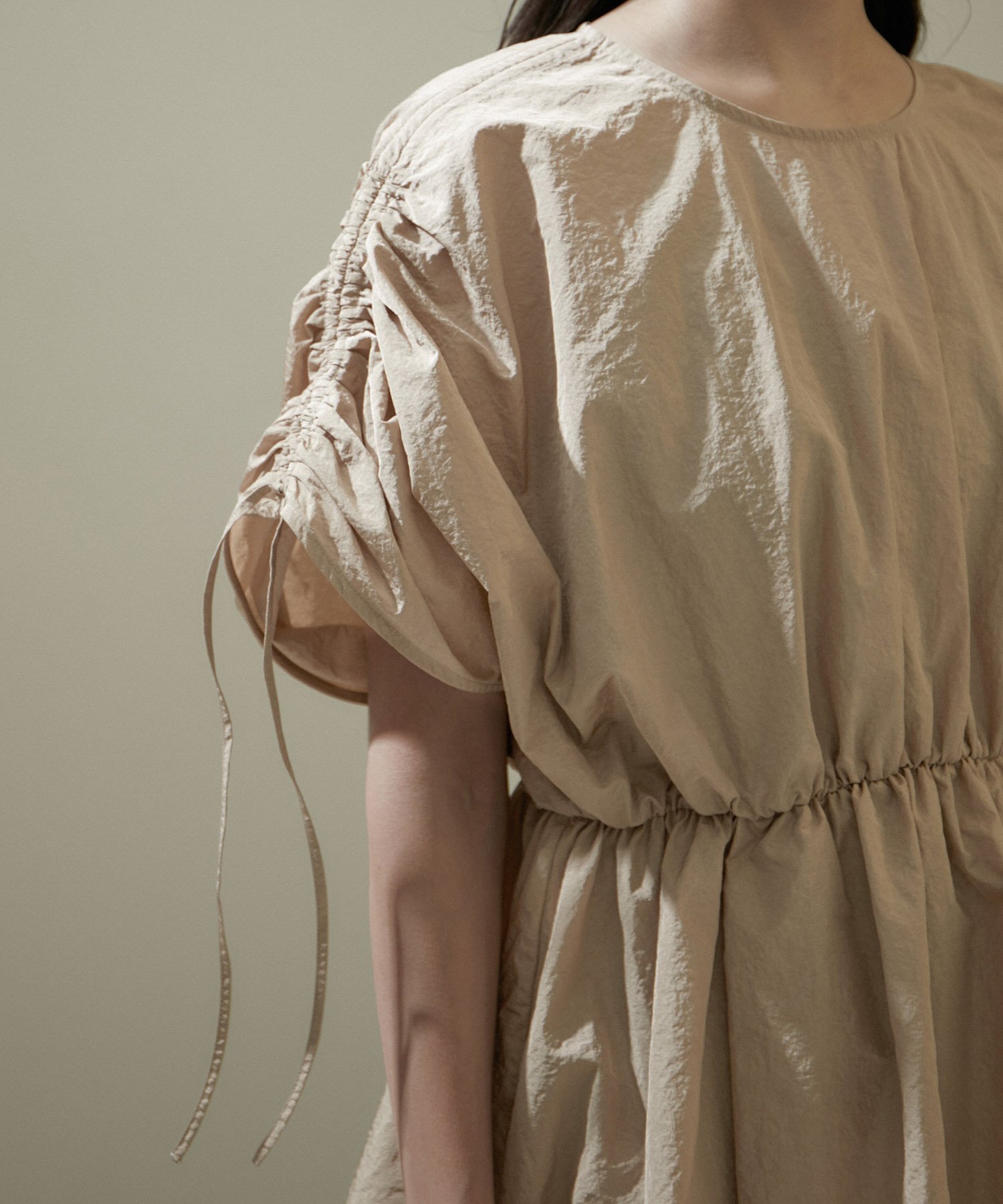 SALON adam et rope' 【WEB限定】シャーリングスリーブブラウス サロン