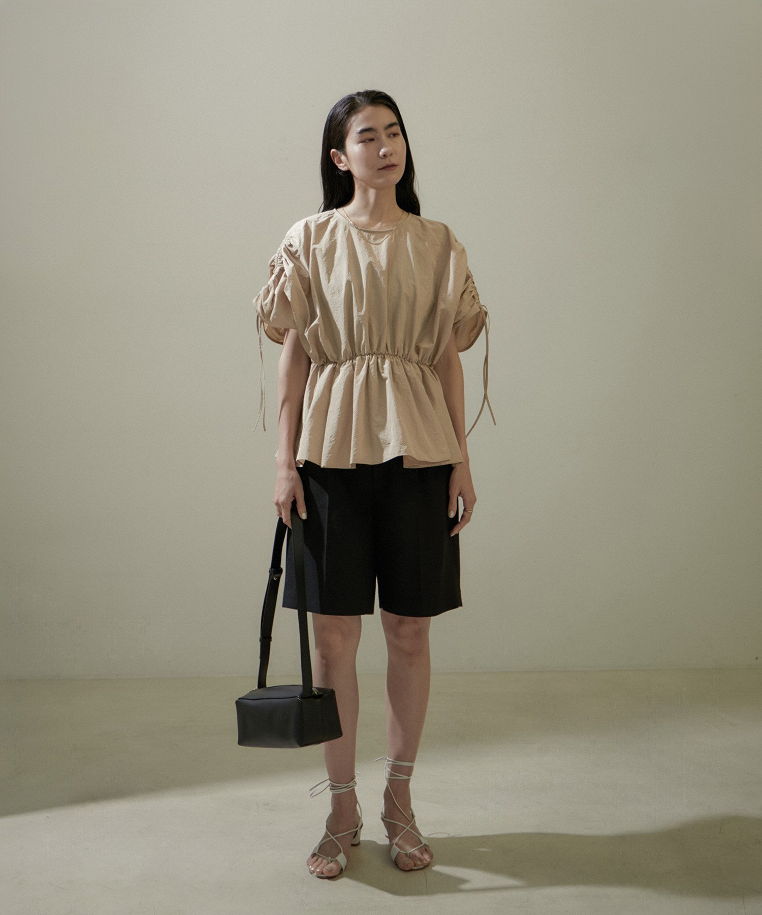 SALON adam et rope' 【WEB限定】シャーリングスリーブブラウス サロン